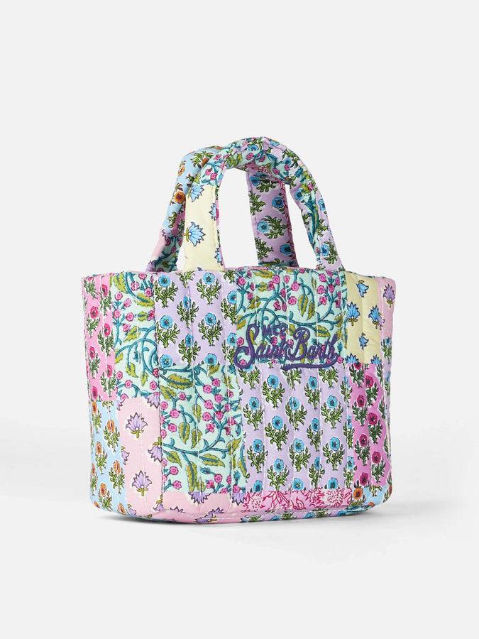 Mc2 Saint Barth Borsa Soft Tote Mini trapuntata a fiori multicolor Vendita Calda