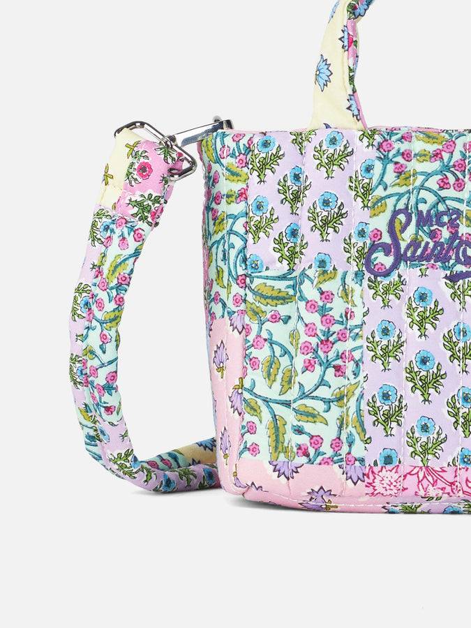Mc2 Saint Barth Borsa Soft Tote Mini trapuntata a fiori multicolor Vendita Calda