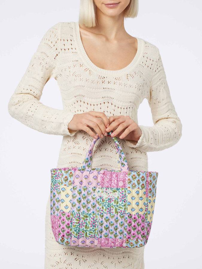 Mc2 Saint Barth Borsa Soft Tote Mid trapuntata a fiori multicolore Black Friday Prezzi
