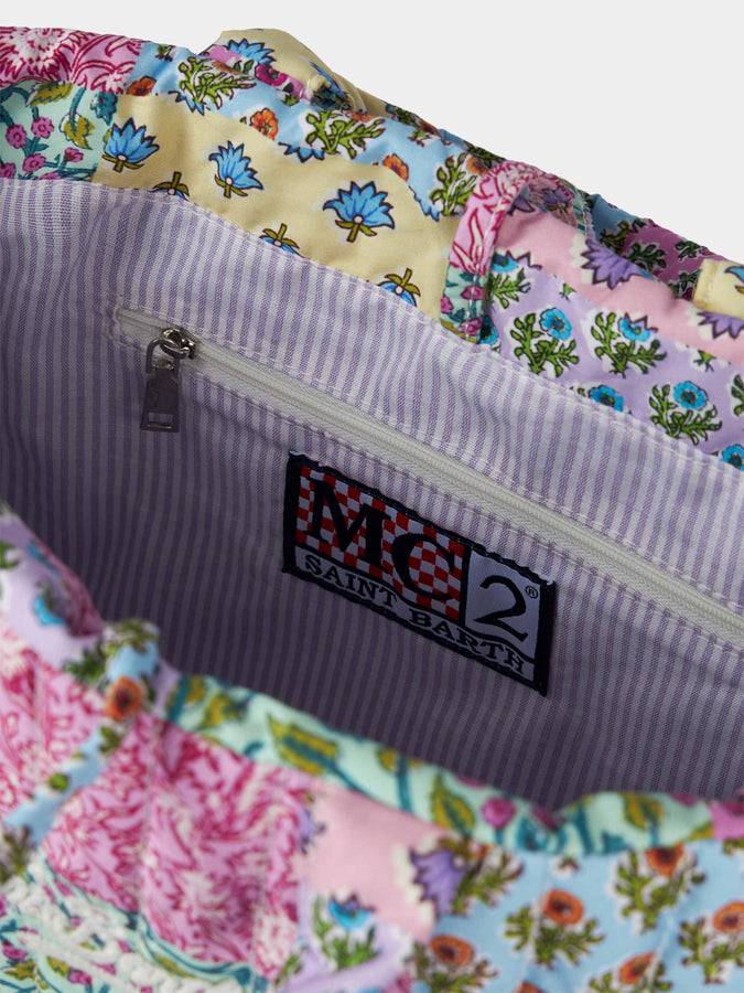 Mc2 Saint Barth Borsa Soft Tote Mid trapuntata a fiori multicolore Black Friday Prezzi