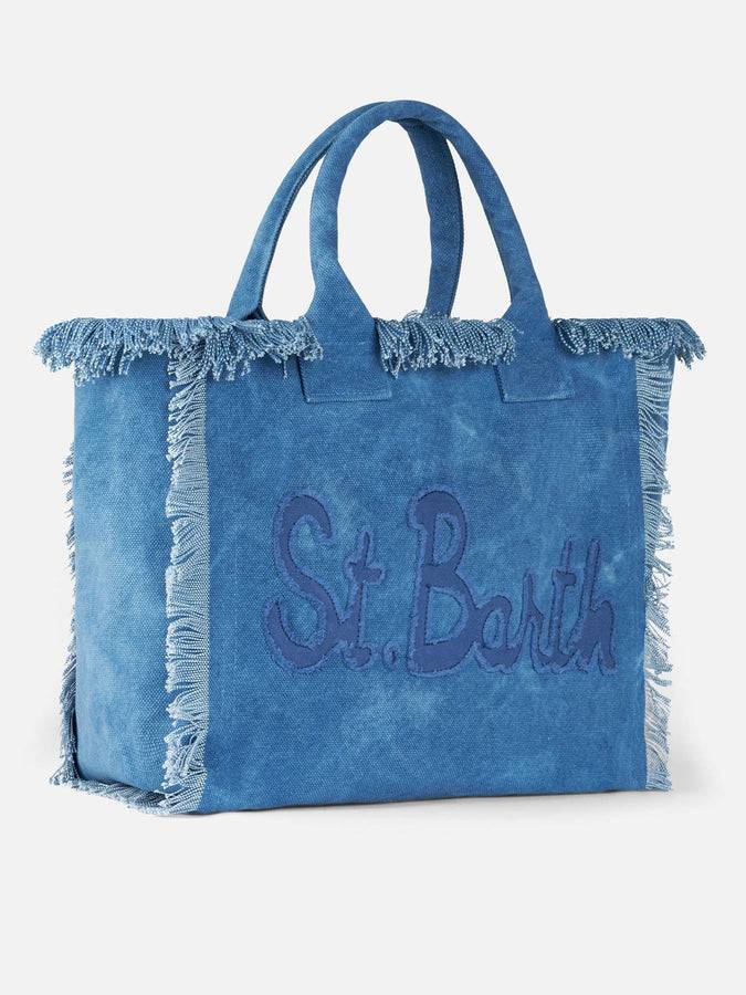 Mc2 Saint Barth Denim cotton canvas Vanity tote bag with logo bag Negozio