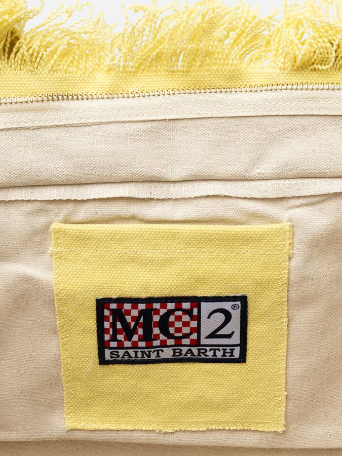 Mc2 Saint Barth Borsa tote Vanity in tela di cotone gialla Nuova