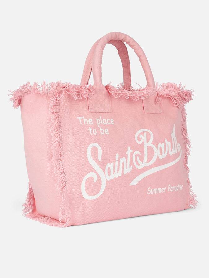 Mc2 Saint Barth Borsa tote Vanity in tela di cotone rosa Moda