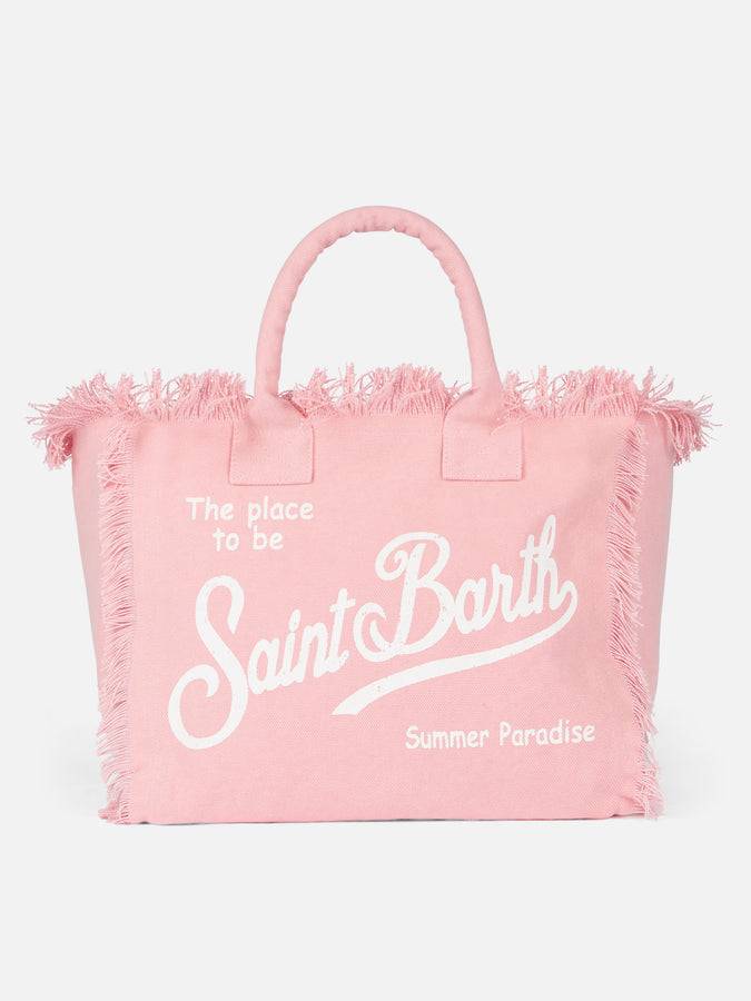 Mc2 Saint Barth Borsa tote Vanity in tela di cotone rosa Moda