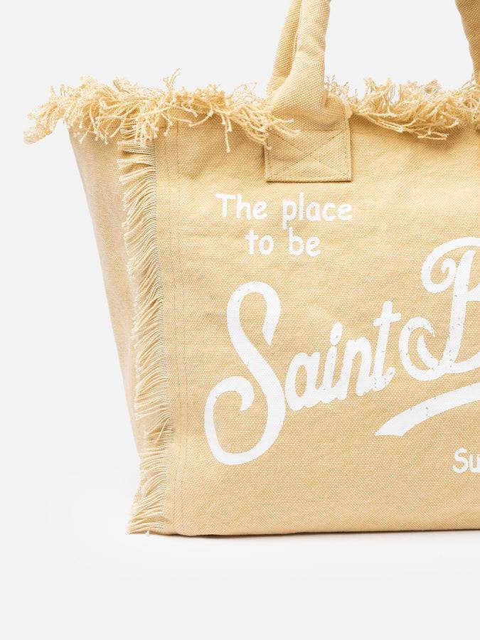 Mc2 Saint Barth Borsa tote Vanity in tela di cotone beige 2025
