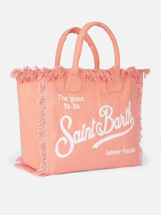 Mc2 Saint Barth Borsa tote Vanity in tela di cotone color pesca Italy