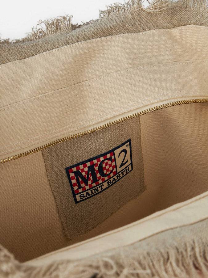 Mc2 Saint Barth Borsa tote Vanity in lino beige con ricamo 2025
