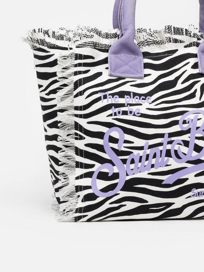 Mc2 Saint Barth Borsa tote Vanity in tela di cotone zebrata Qualità