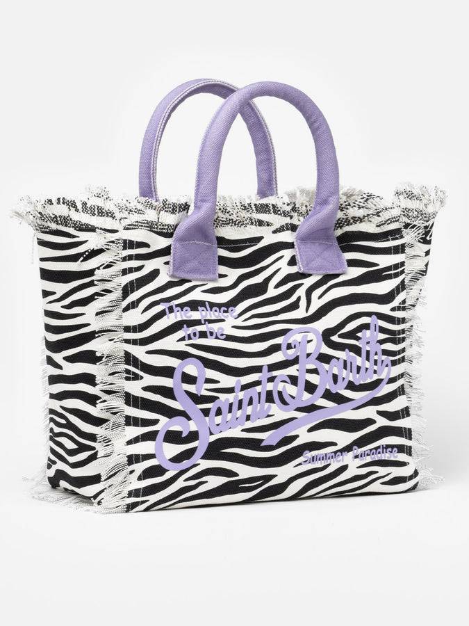 Mc2 Saint Barth Borsa tote Vanity in tela di cotone zebrata Qualità