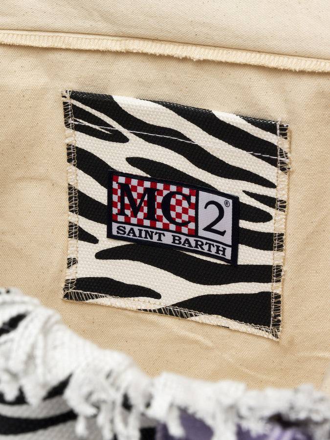 Mc2 Saint Barth Borsa tote Vanity in tela di cotone zebrata Qualità