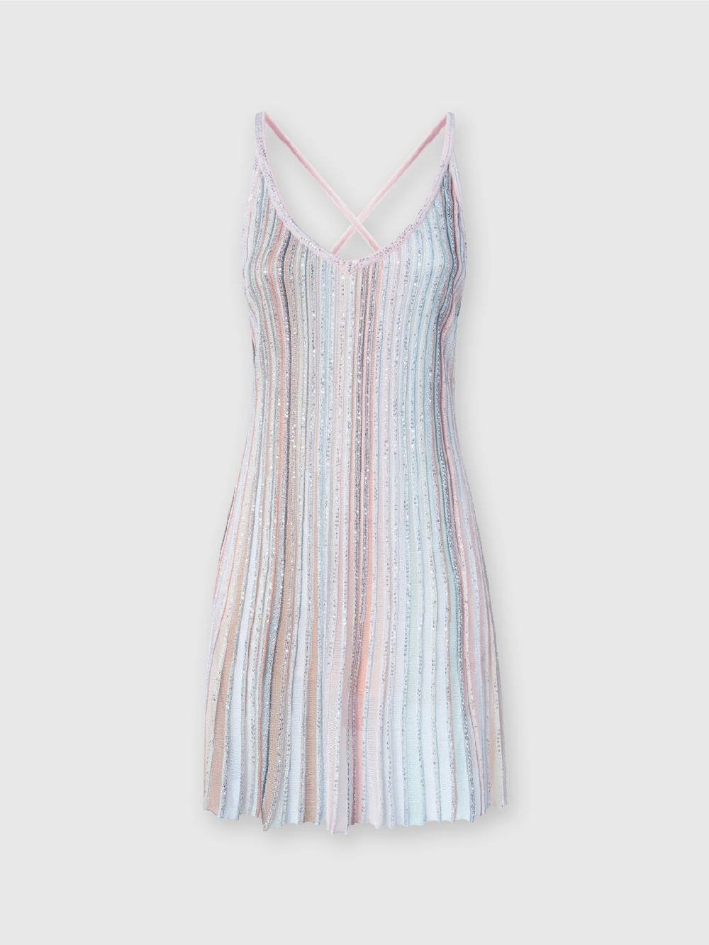 ﻿Missoni Mini-abito in maglia a righe verticali con paillettes Offerta