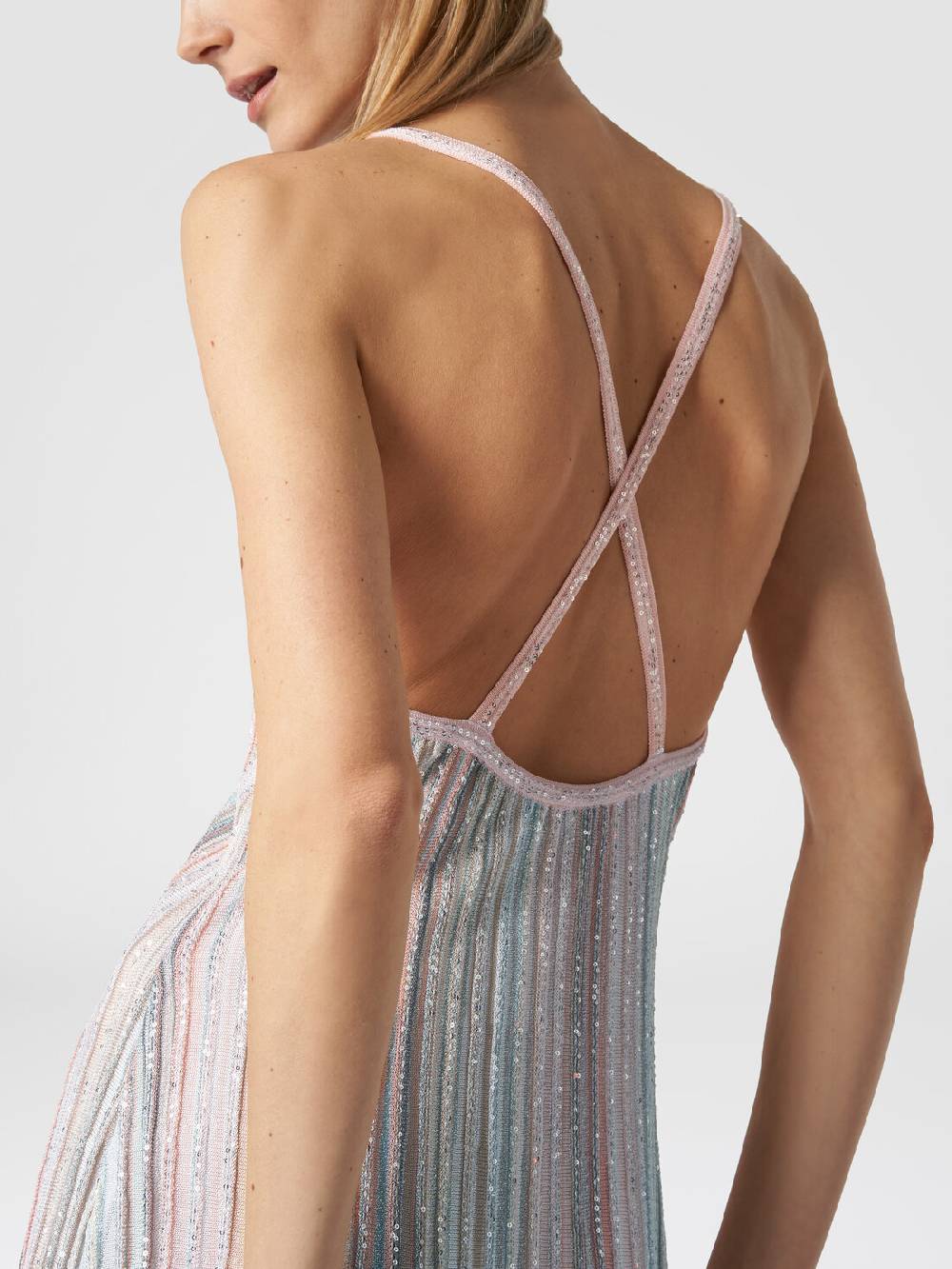 ﻿Missoni Mini-abito in maglia a righe verticali con paillettes Offerta