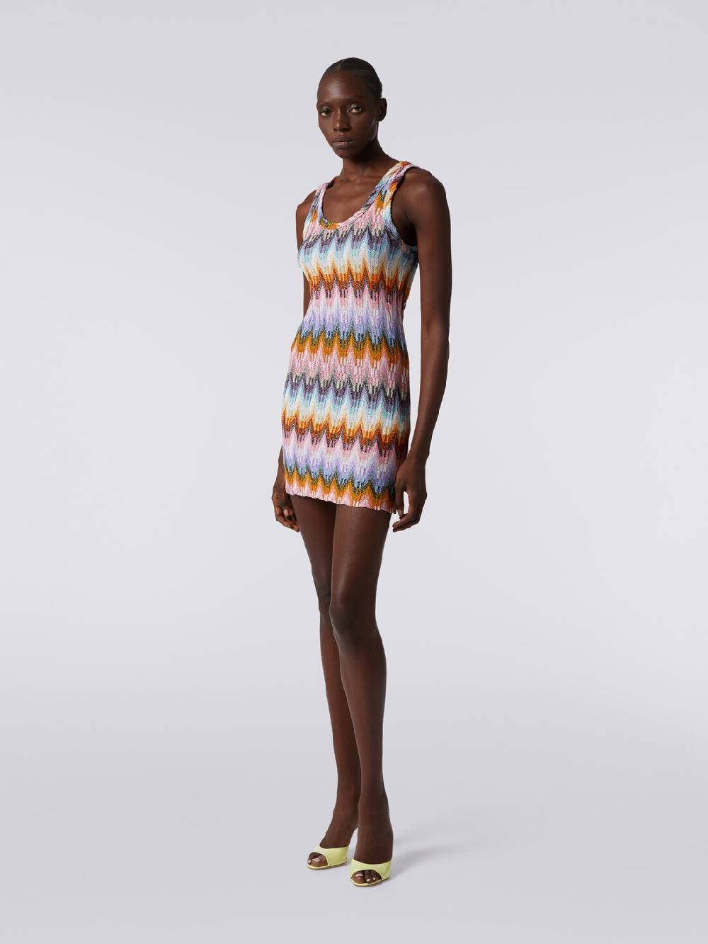 Missoni Mini-abito smanicato in viscosa zig zag con lurex Online