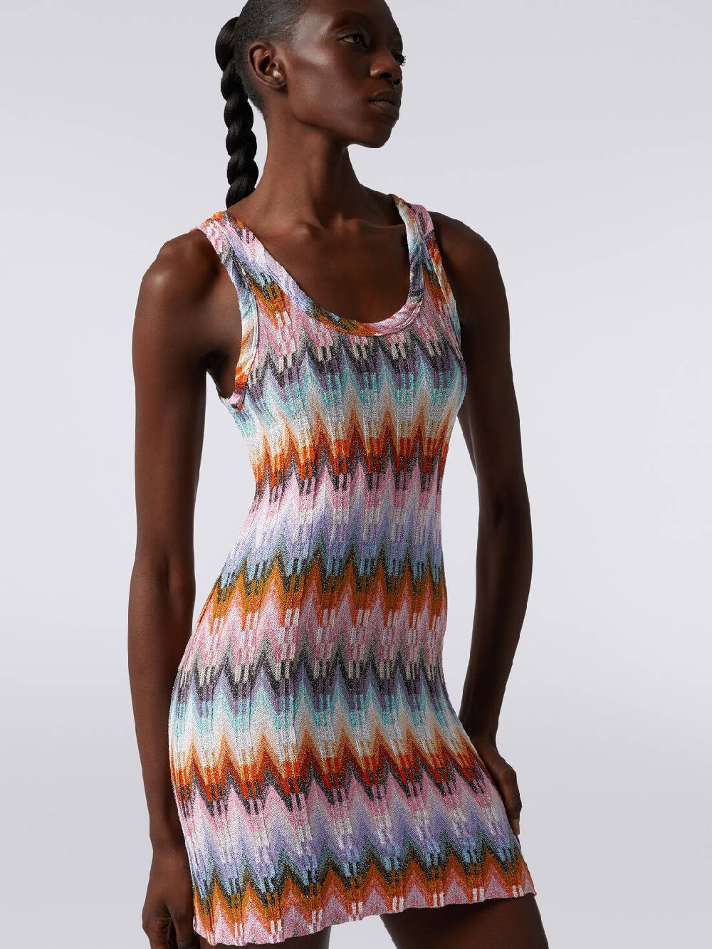 Missoni Mini-abito smanicato in viscosa zig zag con lurex Online