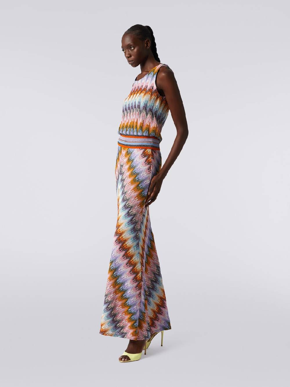 Missoni Gonna lunga svasata in viscosa zig zag con lurex Outlet