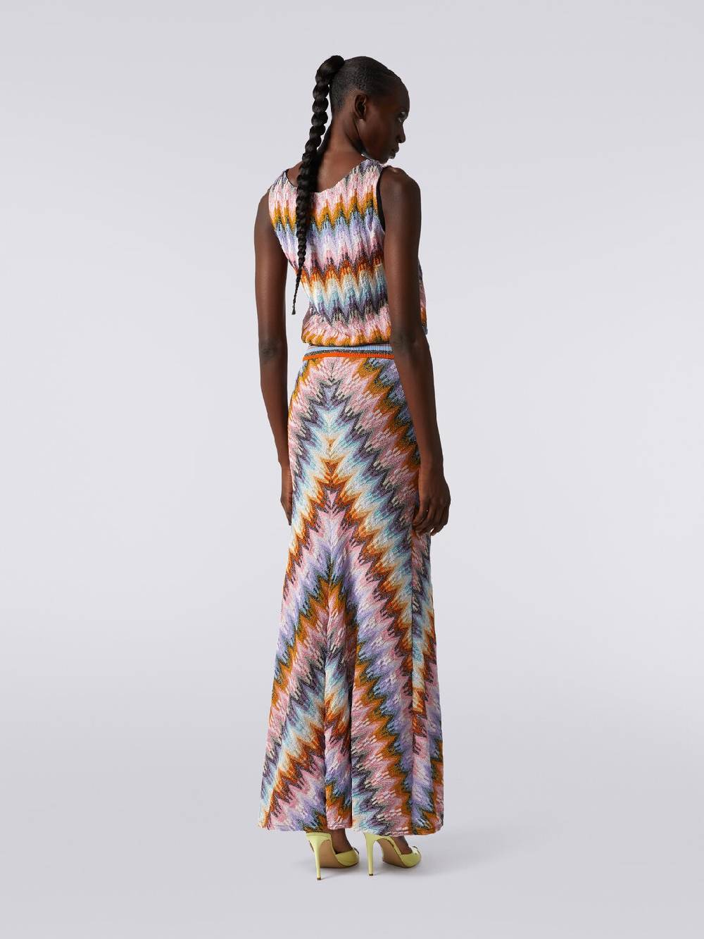 Missoni Gonna lunga svasata in viscosa zig zag con lurex Outlet
