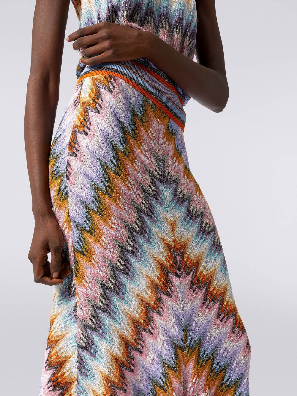 Missoni Gonna lunga svasata in viscosa zig zag con lurex Outlet