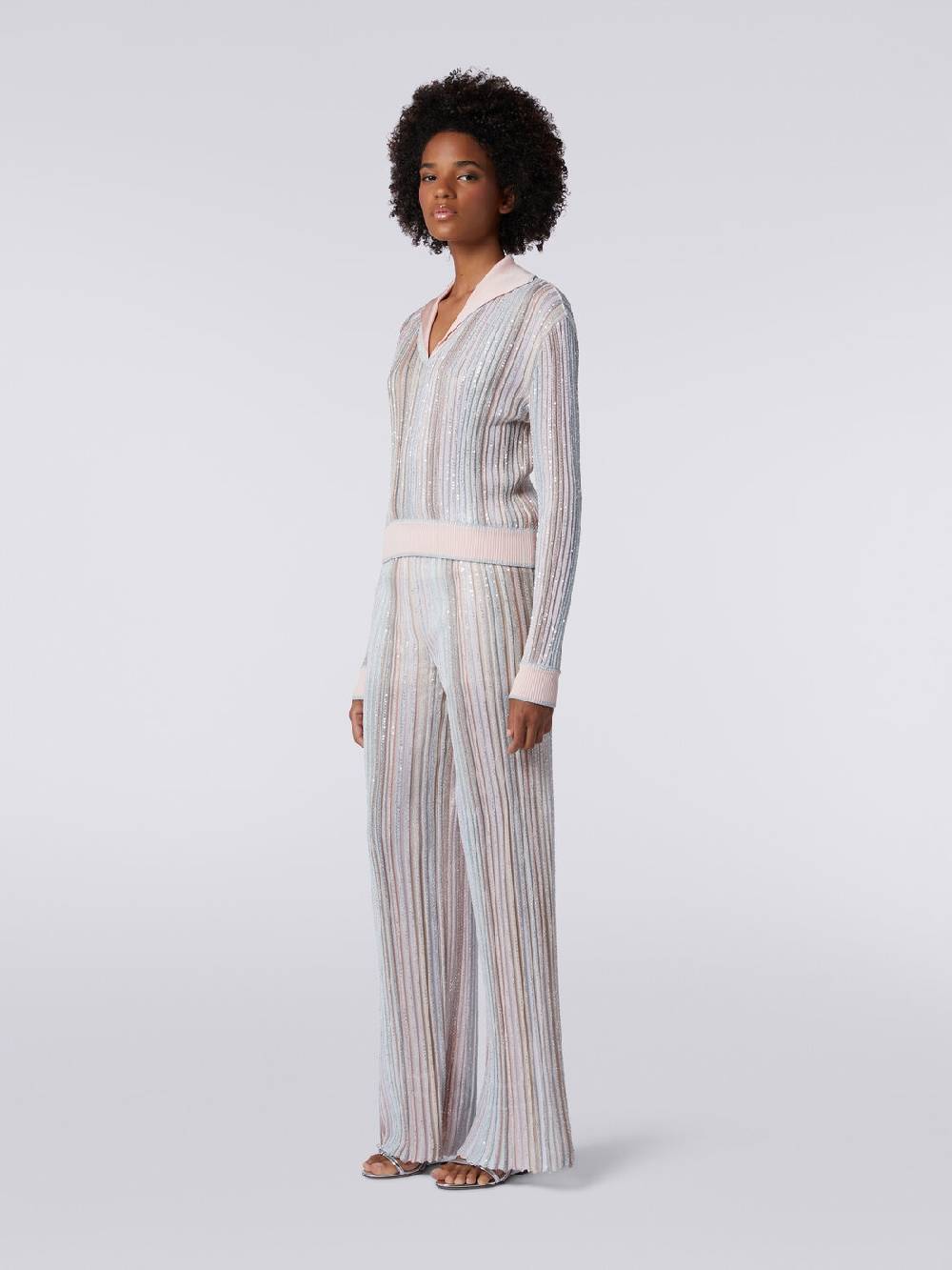 Missoni Top a maniche lunghe con righe verticali e paillettes Saldi