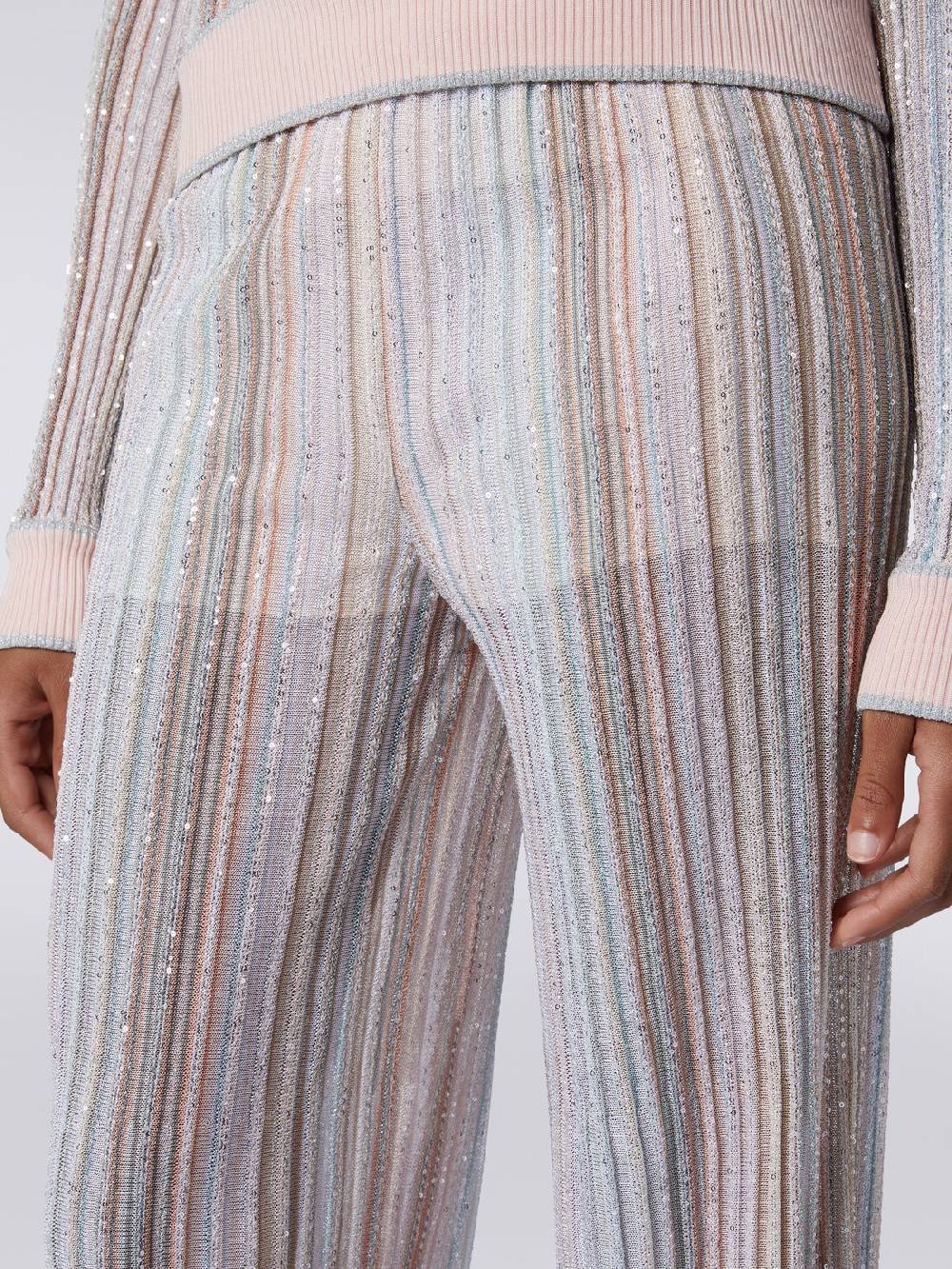 Missoni Pantaloni in maglia a righe verticali con paillettes Offerte
