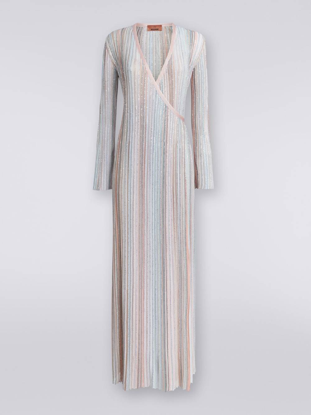 Missoni Abito lungo con chiusura a portafoglio e paillettes Hotsell