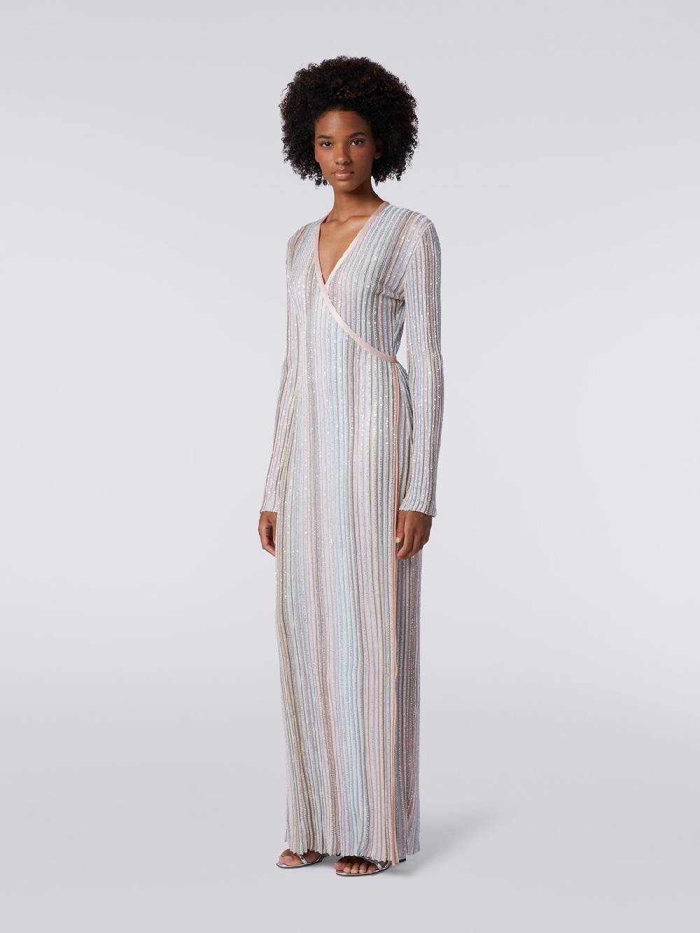 Missoni Abito lungo con chiusura a portafoglio e paillettes Hotsell