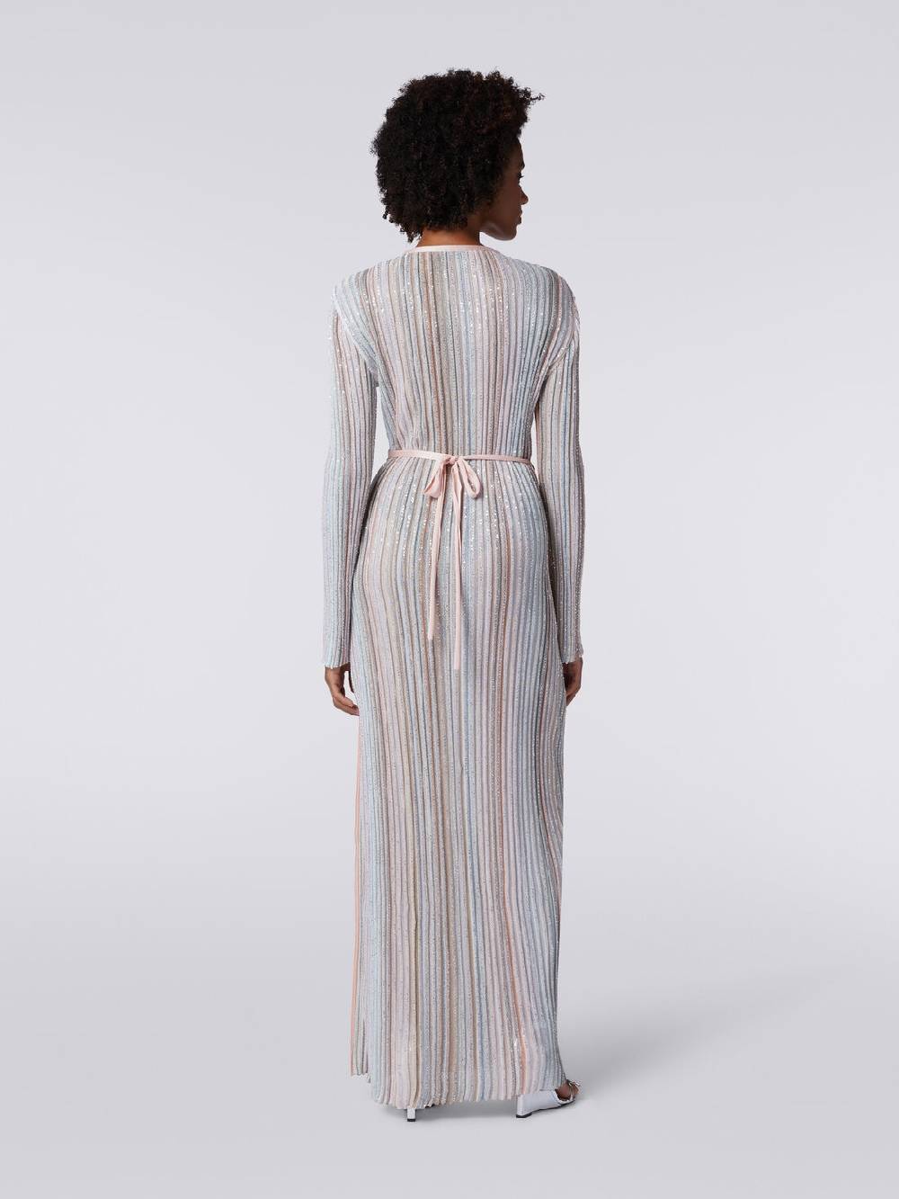 Missoni Abito lungo con chiusura a portafoglio e paillettes Hotsell