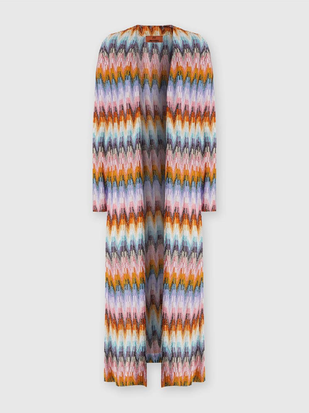 Missoni Cardigan lungo in maglia zig zag lamé Vendita Calda