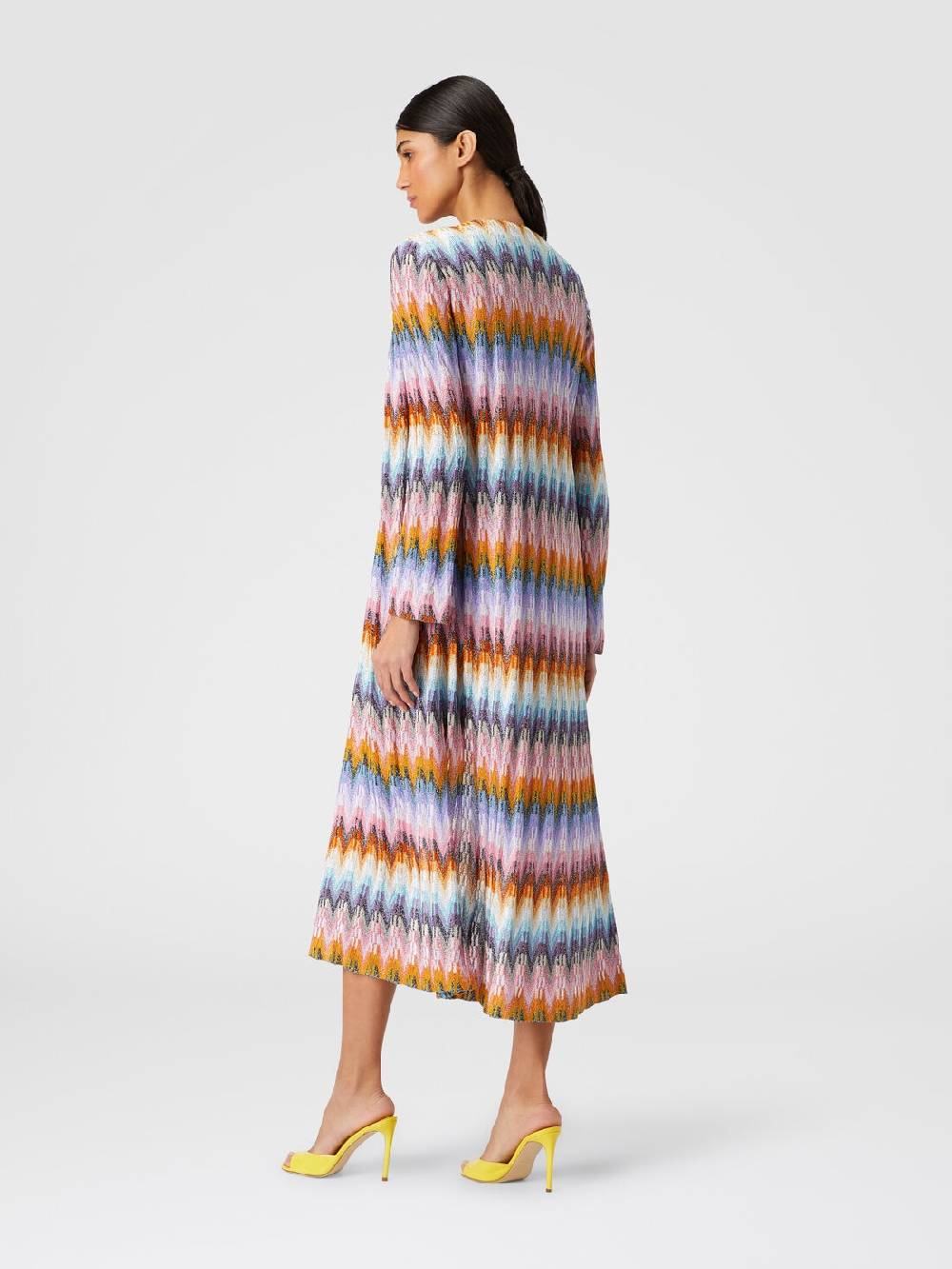 Missoni Cardigan lungo in maglia zig zag lamé Vendita Calda