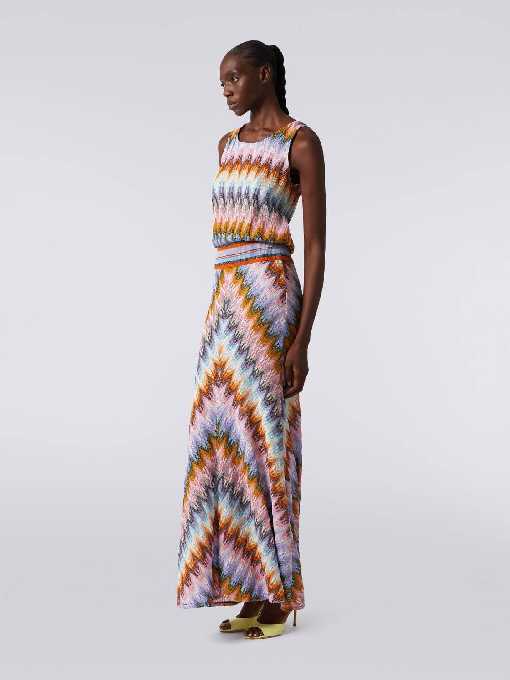 Missoni Top senza maniche in viscosa zig zag con lurex Vendita Economica