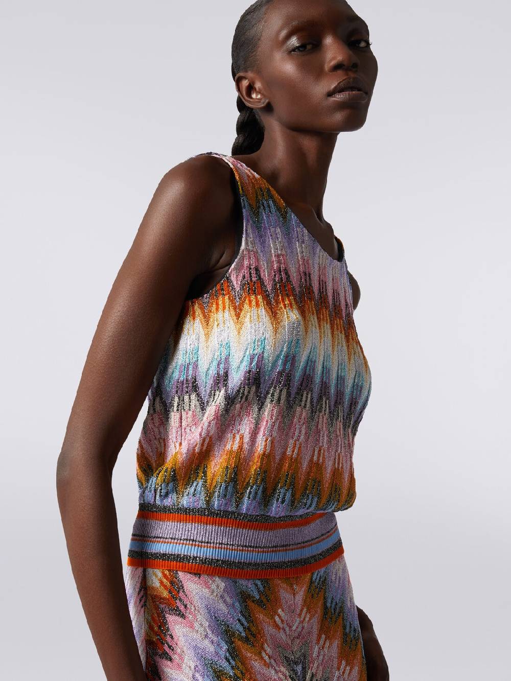 Missoni Top senza maniche in viscosa zig zag con lurex Vendita Economica