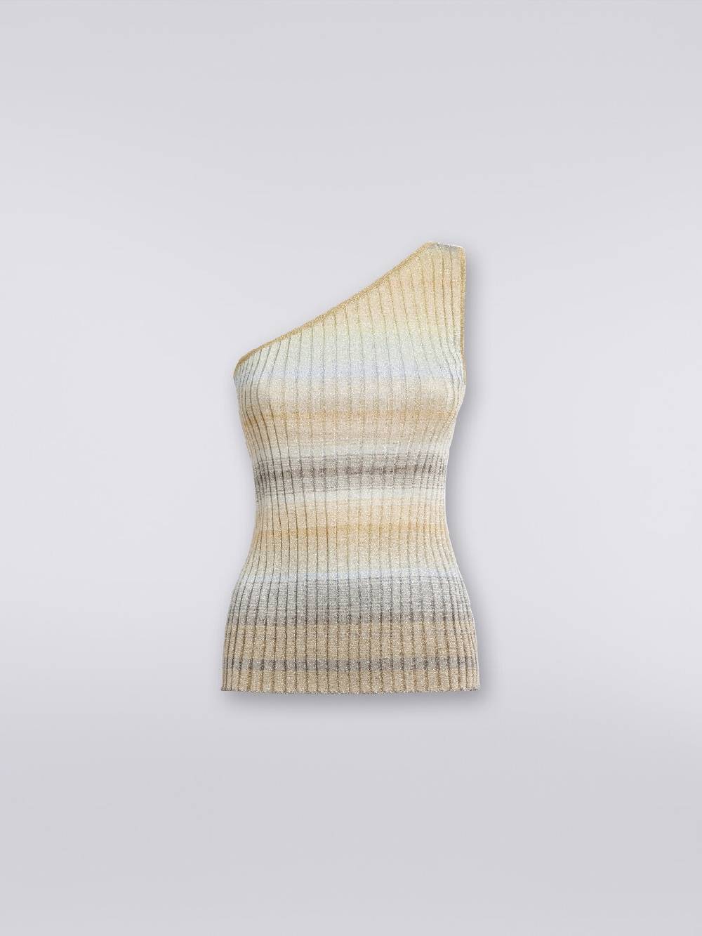 Missoni Top monospalla in viscosa lamé a costine Saldi Di Fabbrica
