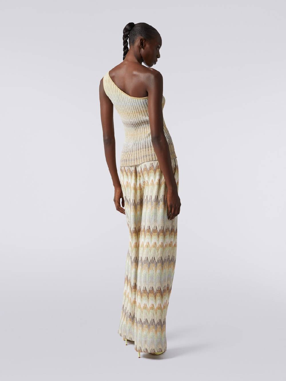 Missoni Top monospalla in viscosa lamé a costine Saldi Di Fabbrica