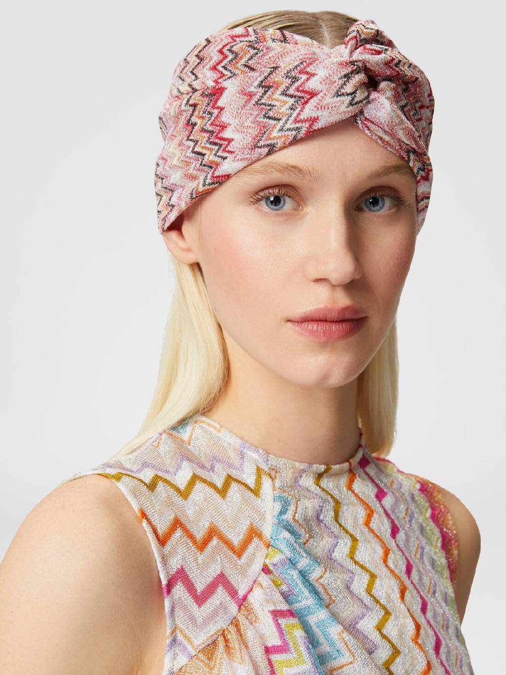 Missoni Fascia in viscosa chevron con lurex Nuova