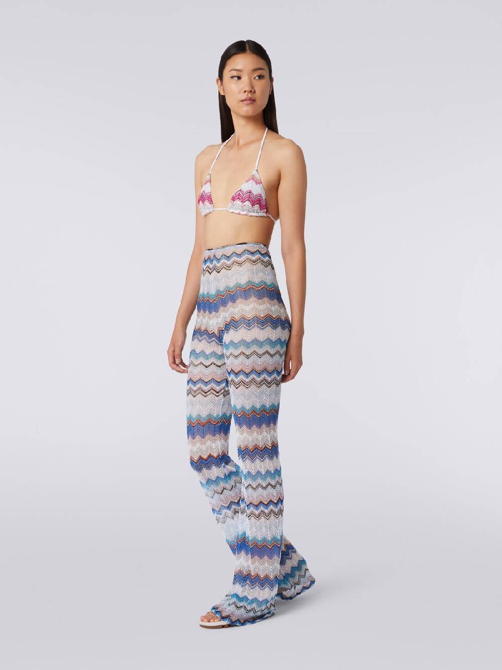 Missoni Pantaloni copricostume in crochet zig zag con lurex Italia