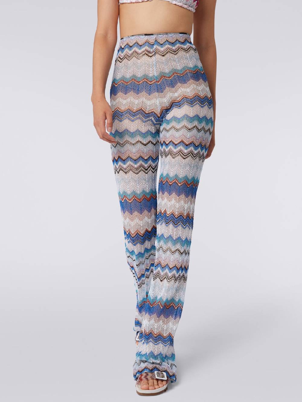 Missoni Pantaloni copricostume in crochet zig zag con lurex Italia