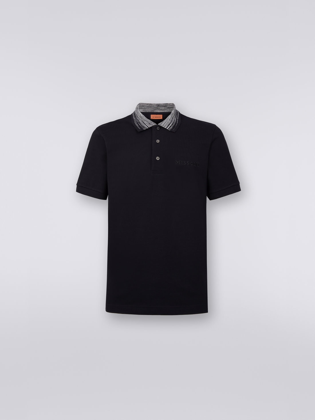 Missoni Polo in cotone con colletto fiammato e scritta logo Spedizione Gratuita