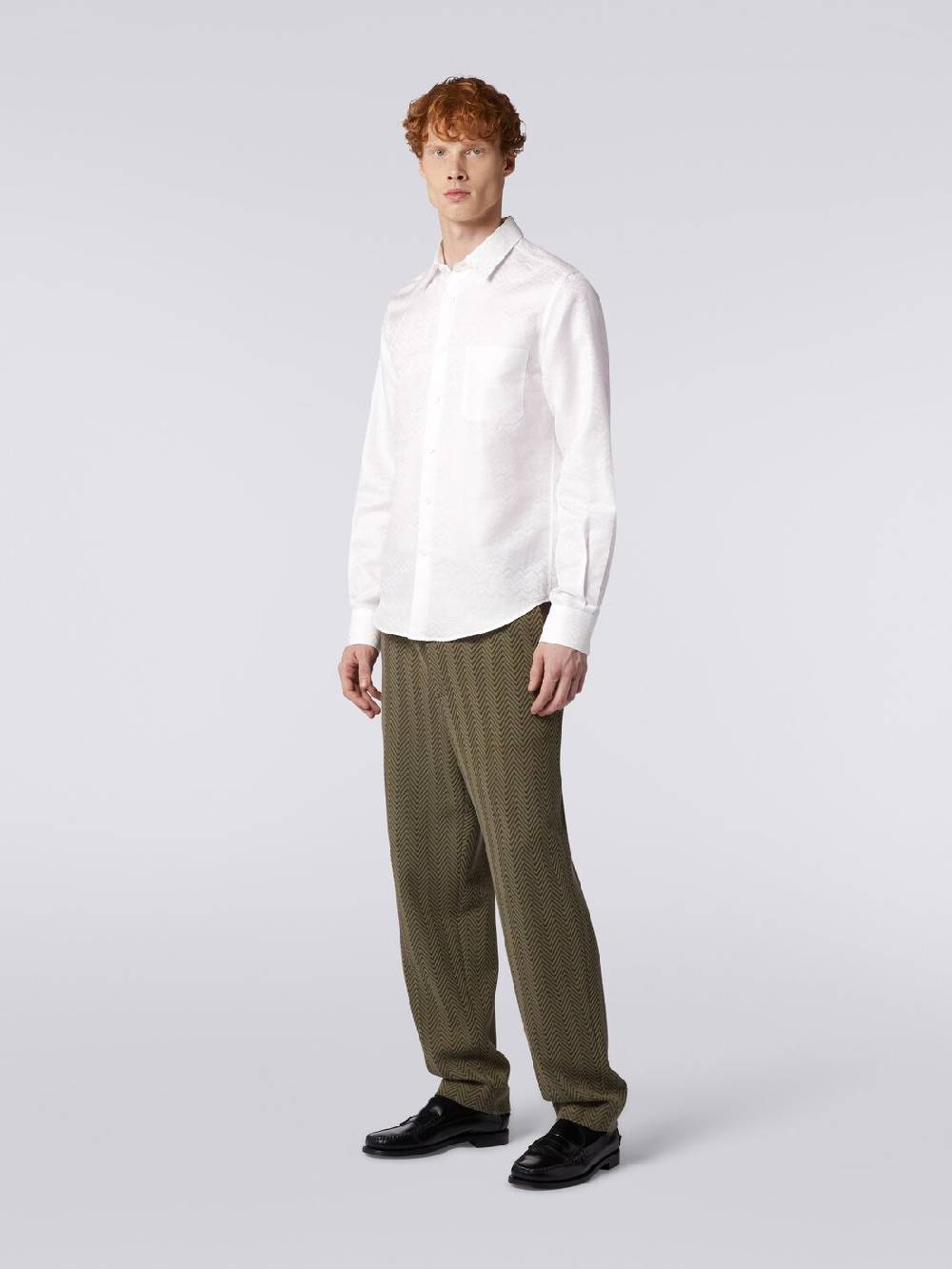 Missoni Camicia a maniche lunghe in misto cotone con motivo zig zag Negozi Online