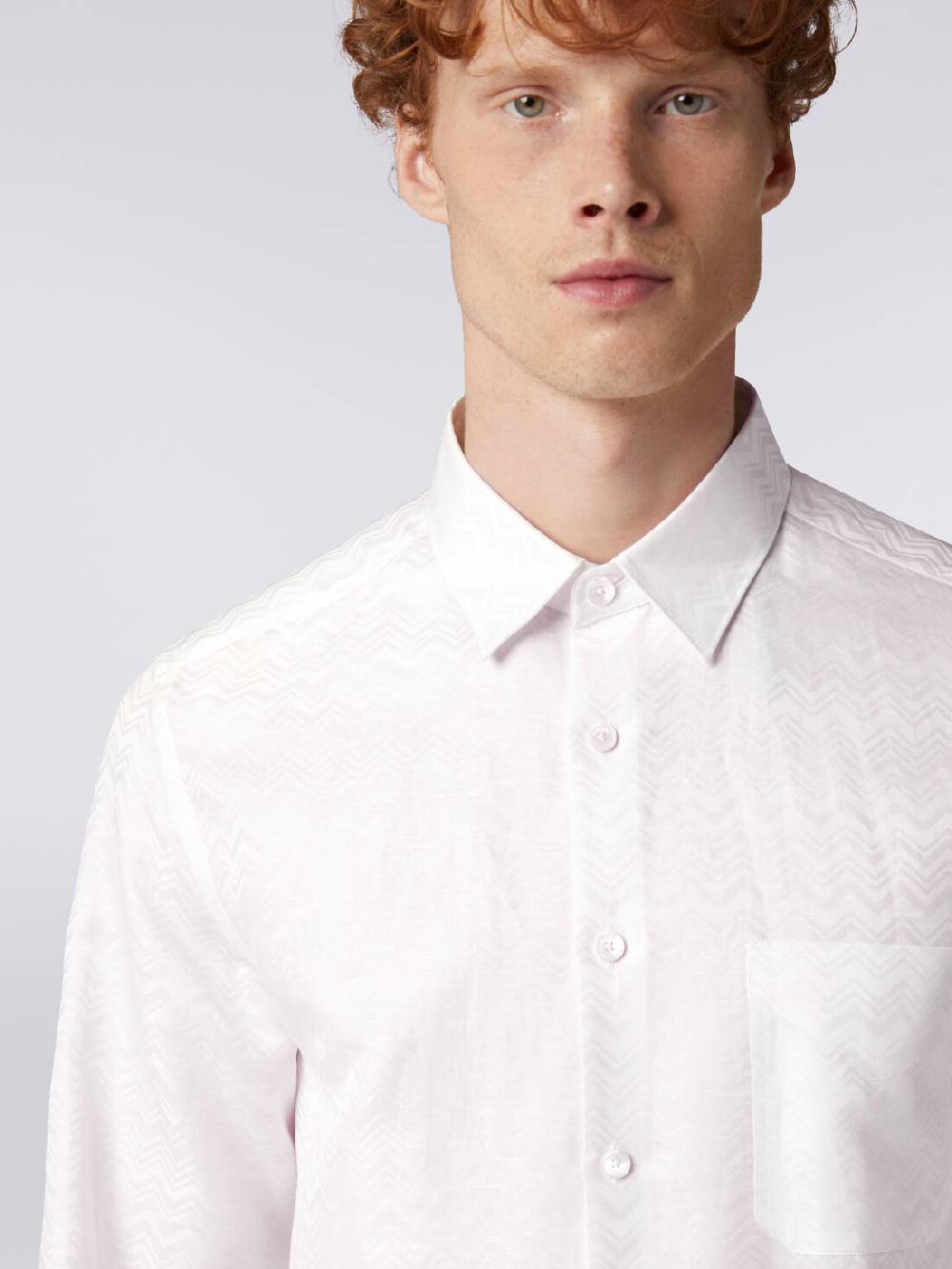 Missoni Camicia a maniche lunghe in misto cotone con motivo zig zag Negozi Online