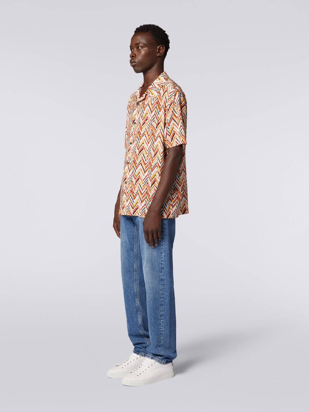 Missoni Camicia a maniche corte in viscosa con stampa zig zag Consegna Veloce