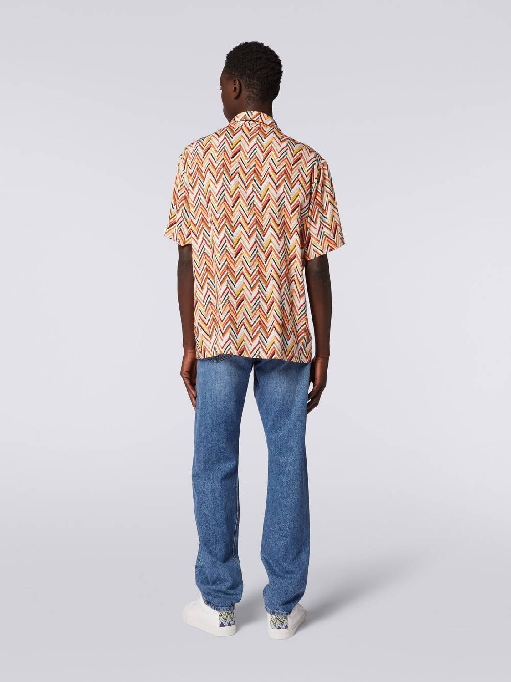 Missoni Camicia a maniche corte in viscosa con stampa zig zag Consegna Veloce