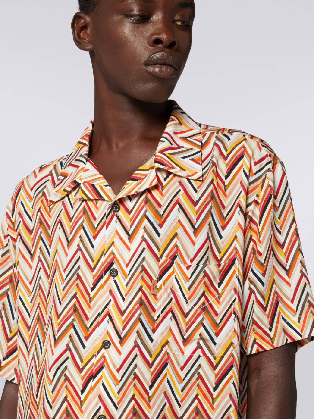 Missoni Camicia a maniche corte in viscosa con stampa zig zag Consegna Veloce