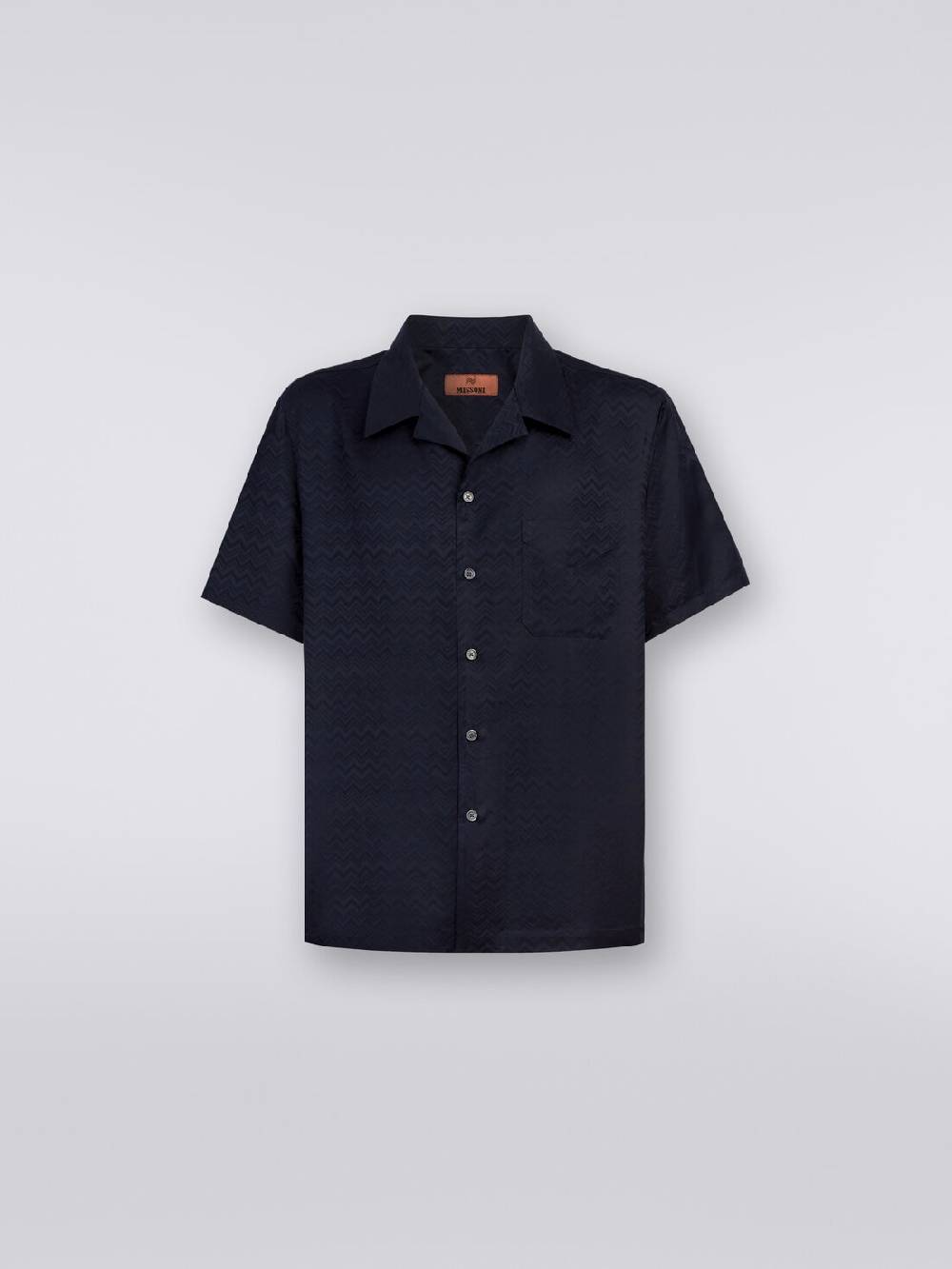 Missoni Camicia a maniche corte modello bowling in misto cotone chevron Sconto