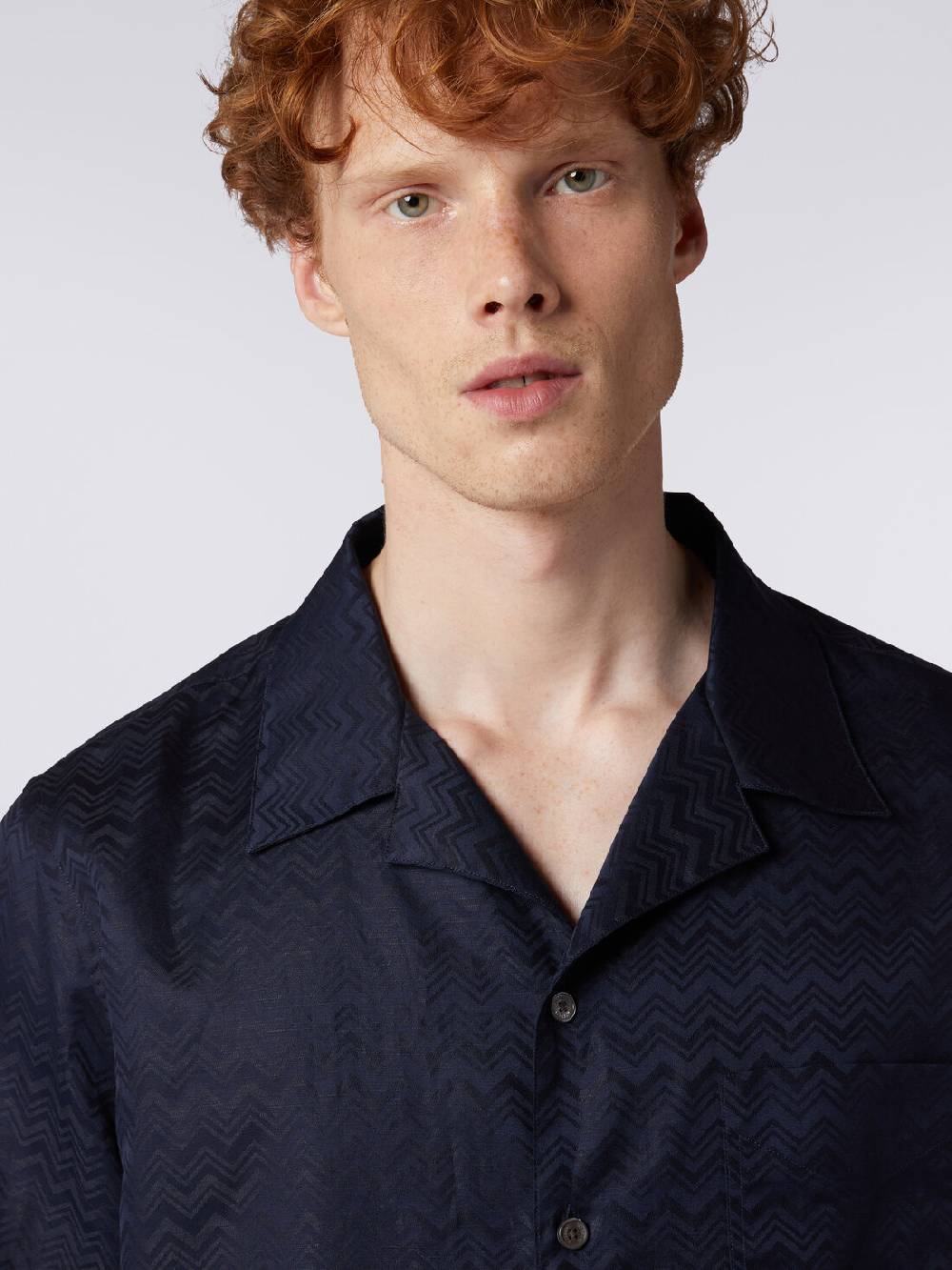 Missoni Camicia a maniche corte modello bowling in misto cotone chevron Sconto
