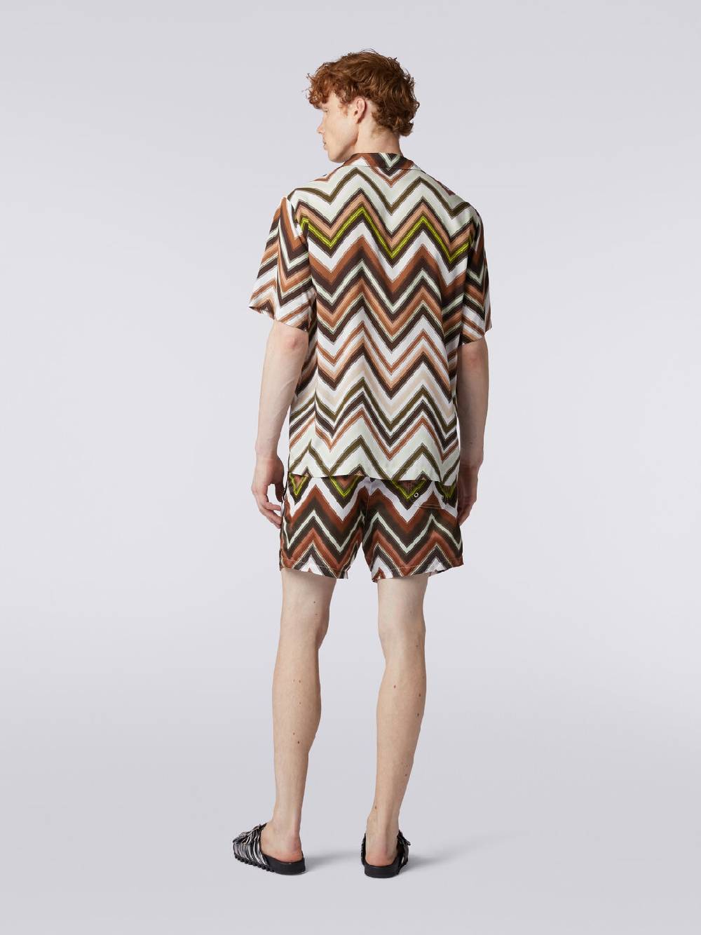 Missoni Camicia a maniche corte in viscosa con stampa chevron Economico