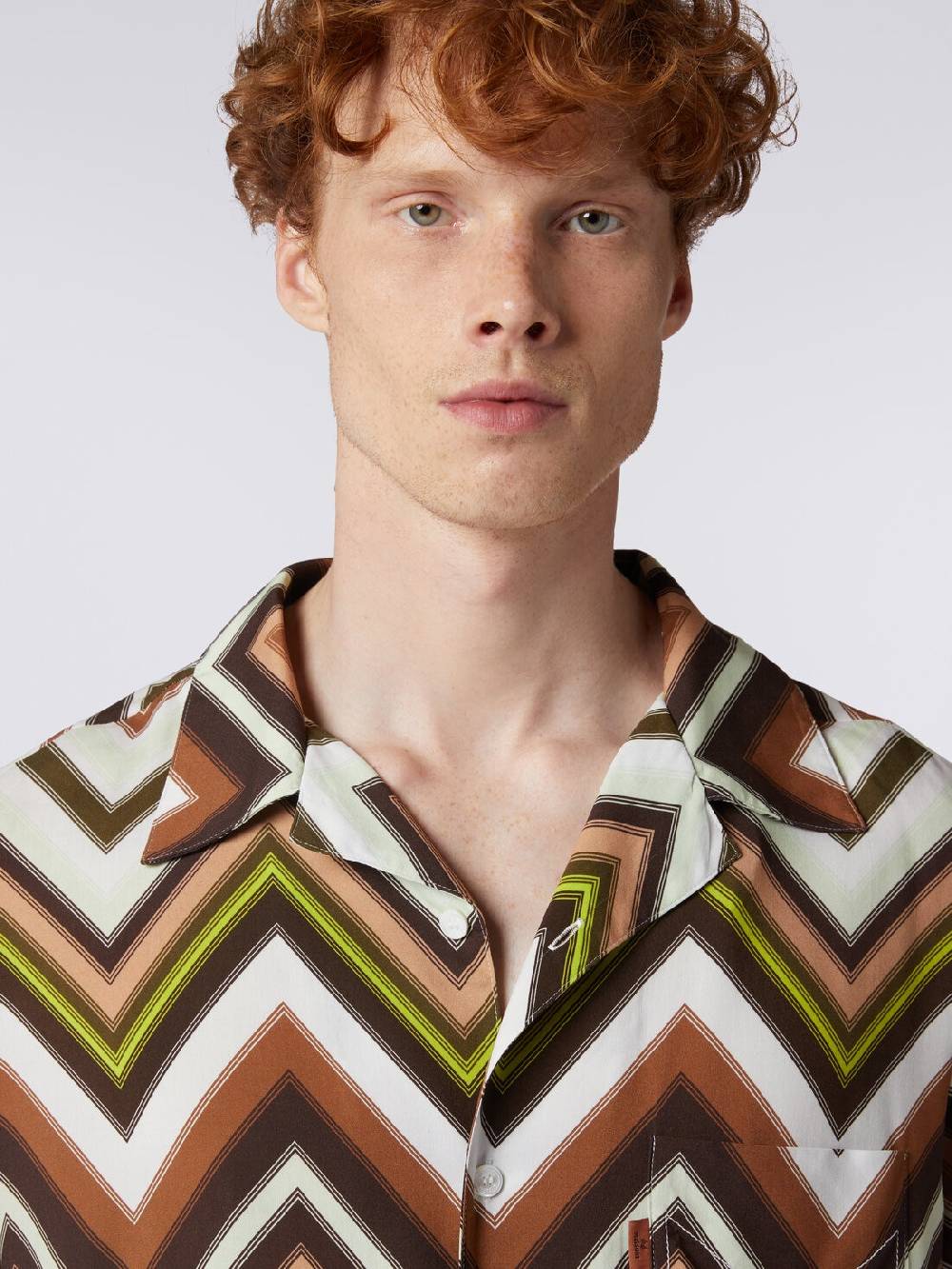 Missoni Camicia a maniche corte in viscosa con stampa chevron Economico