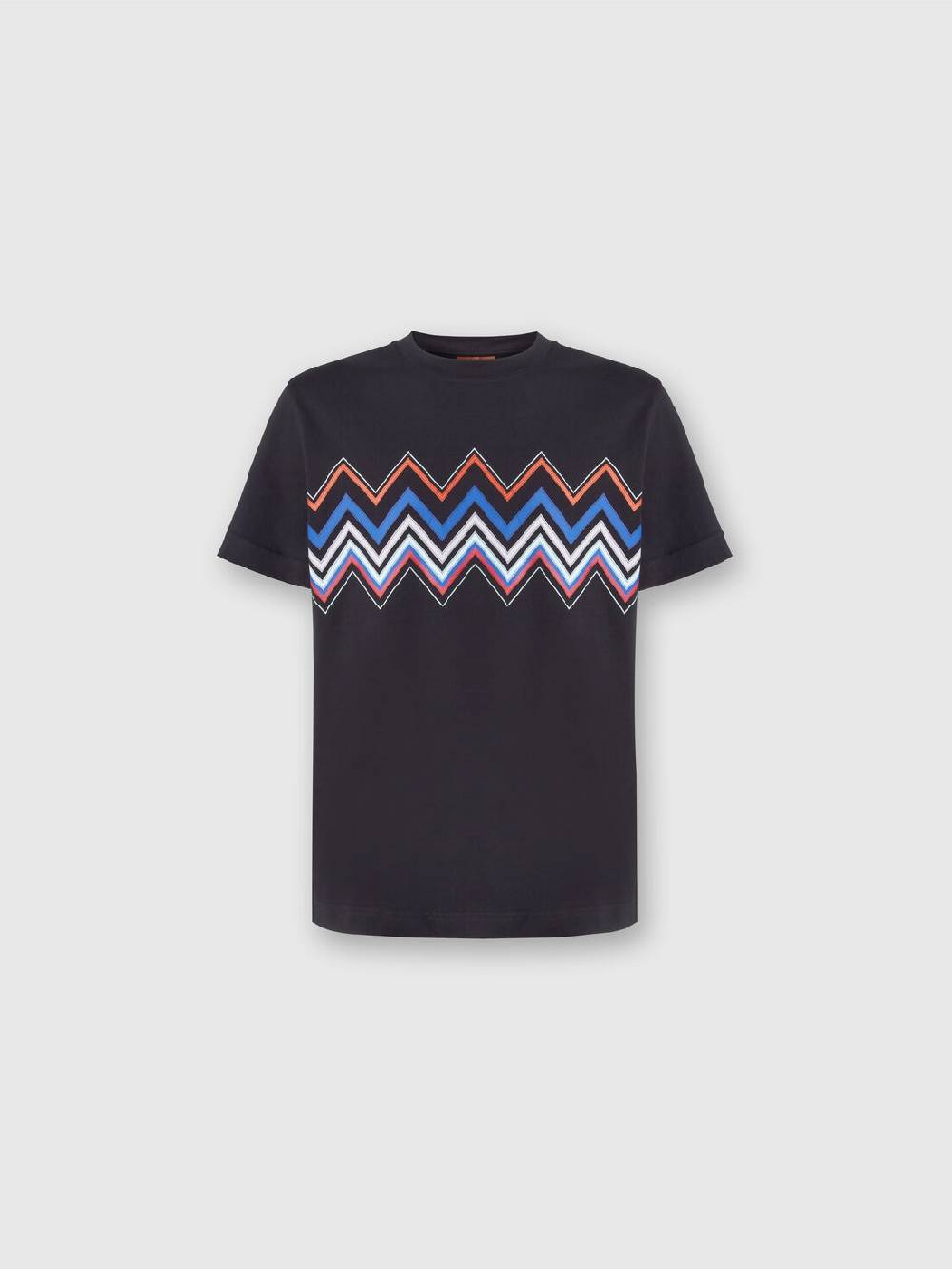 Missoni T-shirt a maniche corte in cotone con stampa zig zag In Linea