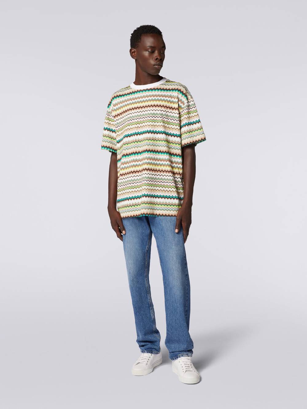 Missoni T-shirt oversize in cotone con stampa zig zag Nuovo