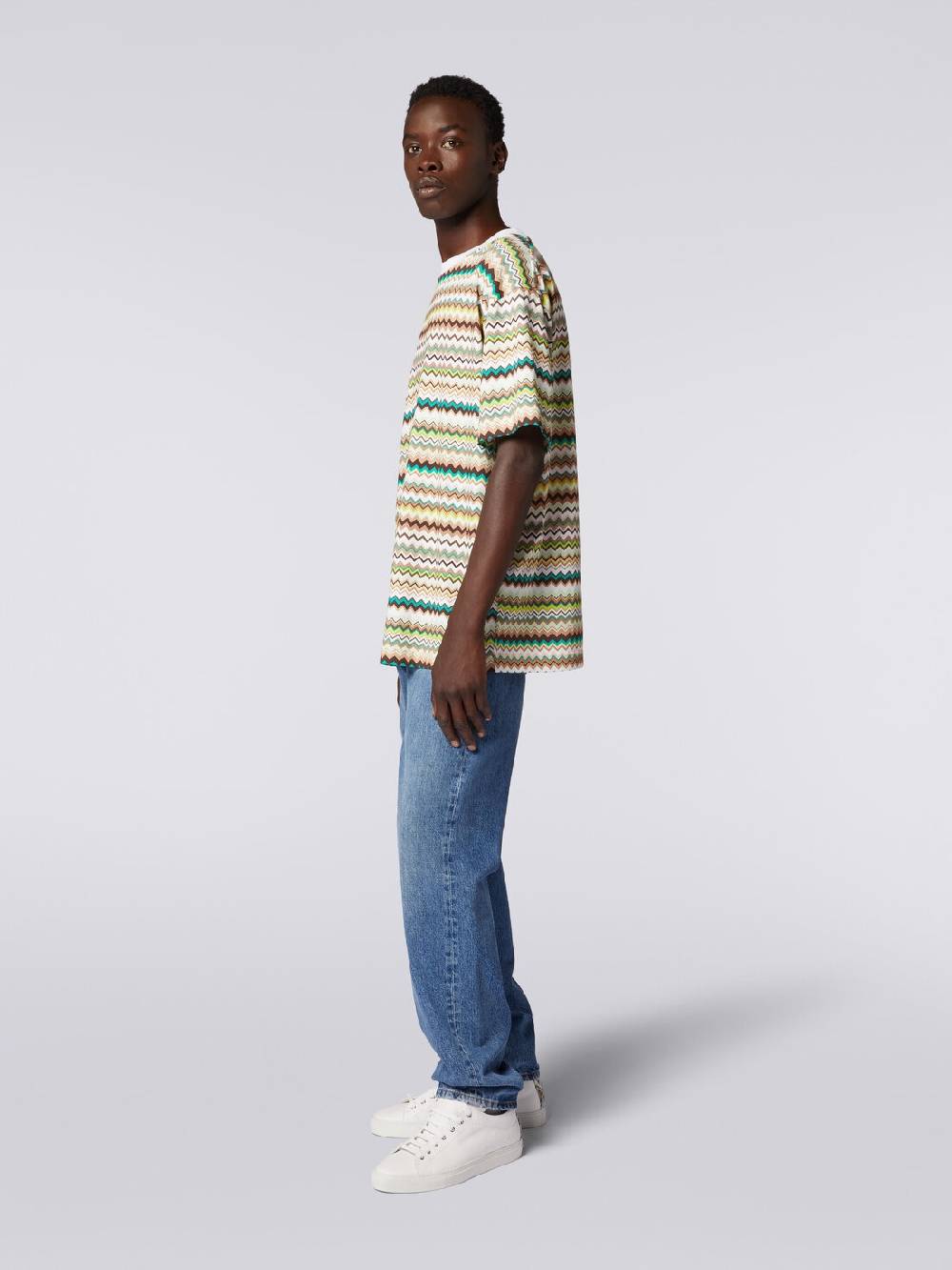 Missoni T-shirt oversize in cotone con stampa zig zag Nuovo