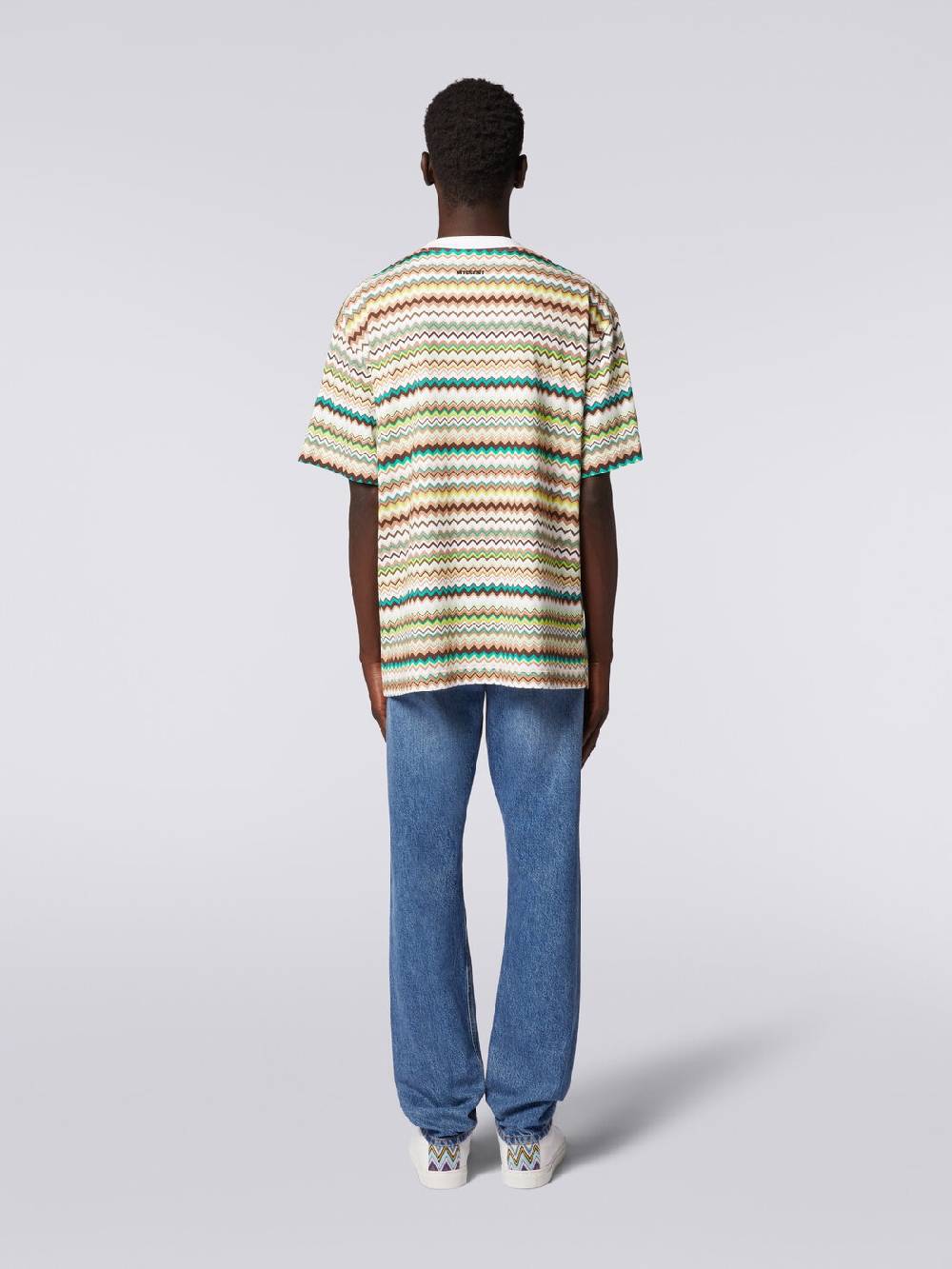 Missoni T-shirt oversize in cotone con stampa zig zag Nuovo