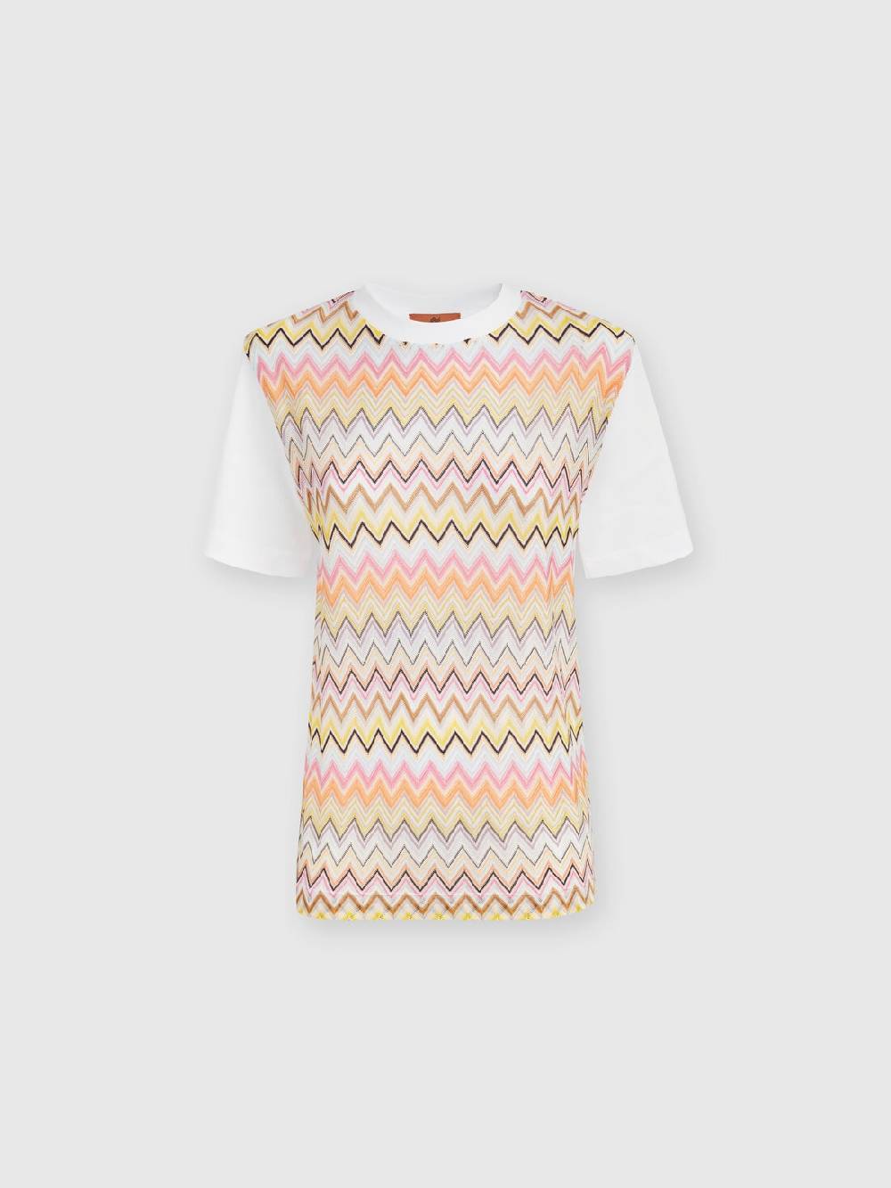 Missoni T-shirt in jersey di cotone con inserti chevron Consegna Veloce